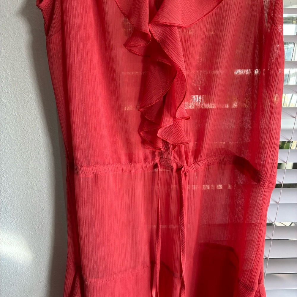 Old Navy Vibrant Red V-Neck Dress - Picture 2 of 5